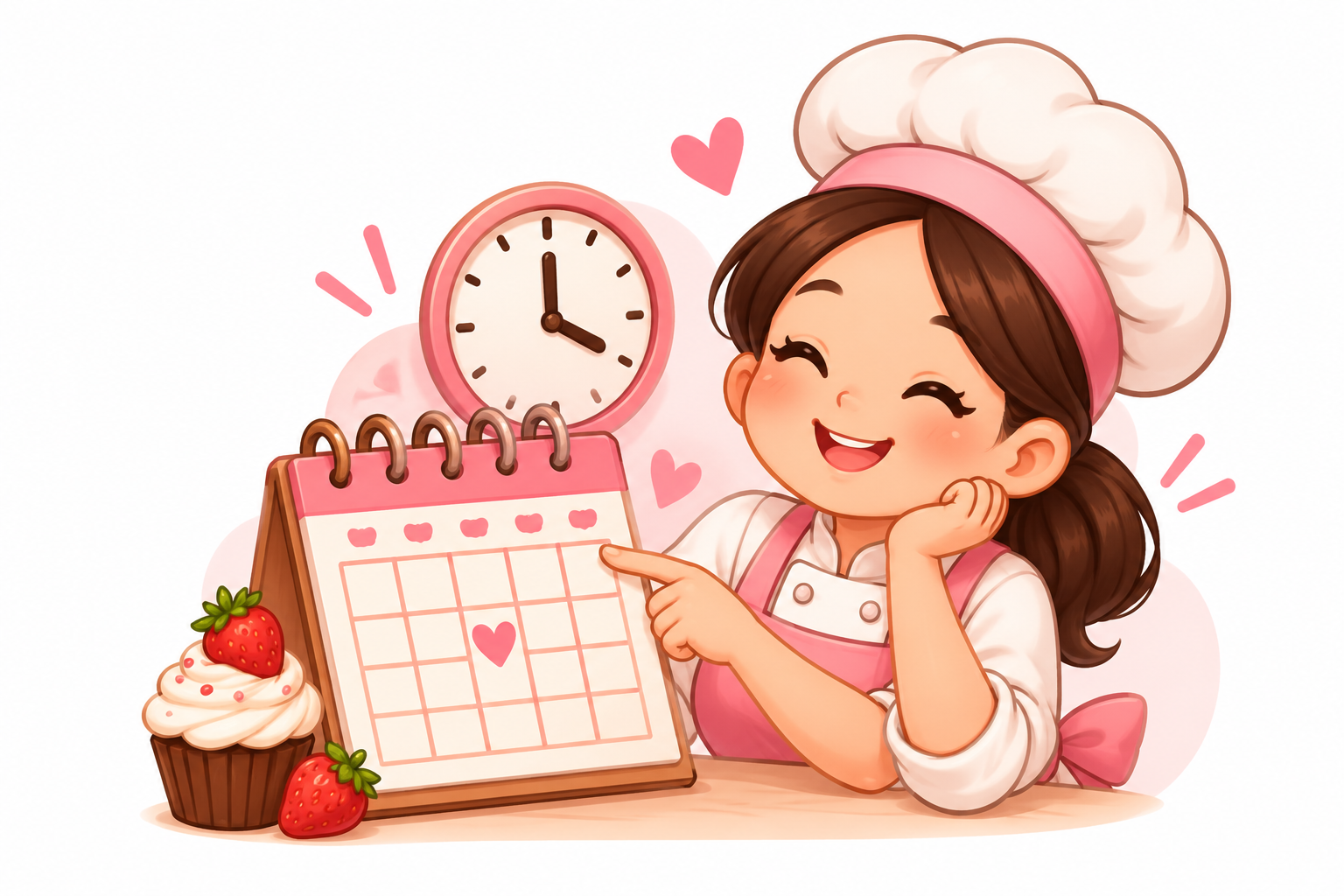 Repostera con calendario y reloj